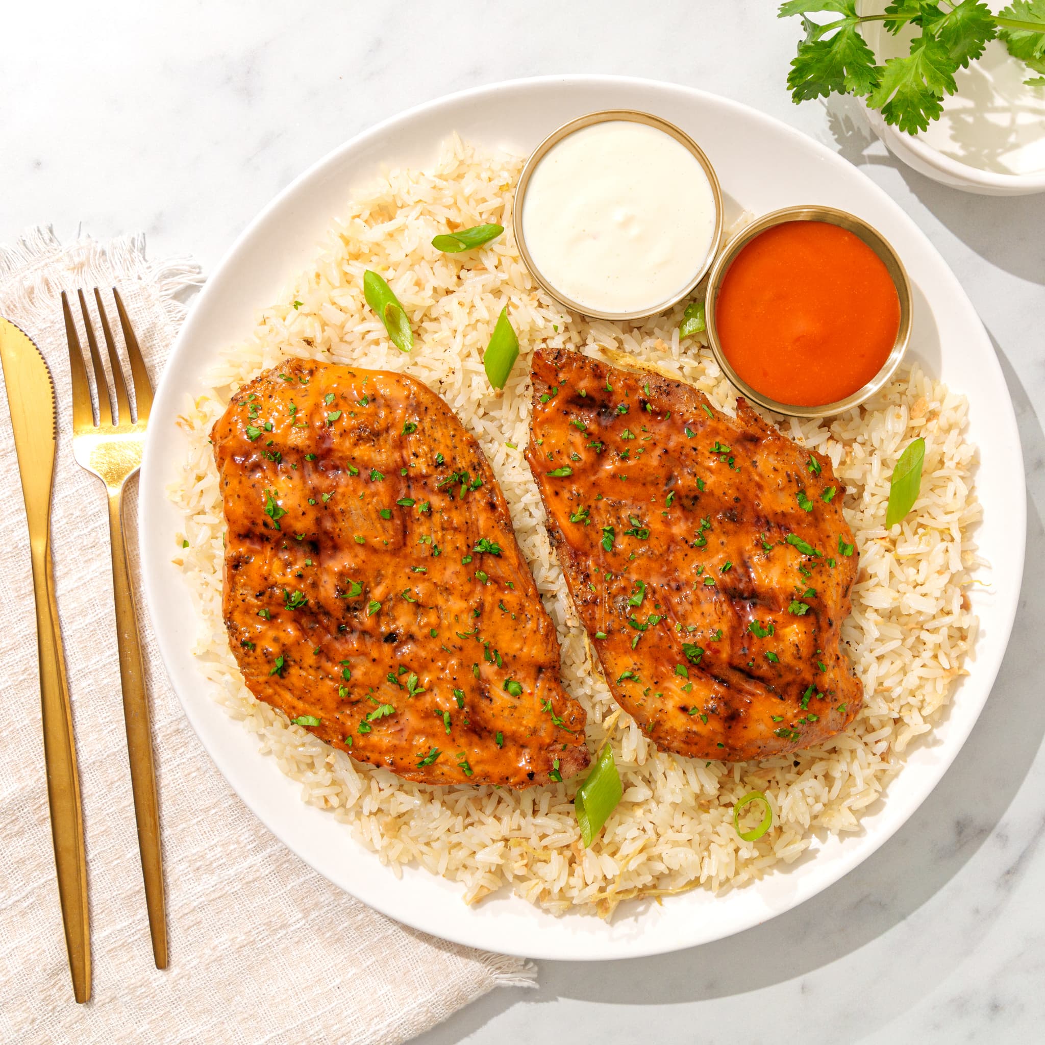 Honey Buffalo chicken skewers